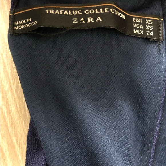 Zara Trafaluc Collection Floral Slit Dress in Navy - Picture 8 of 12